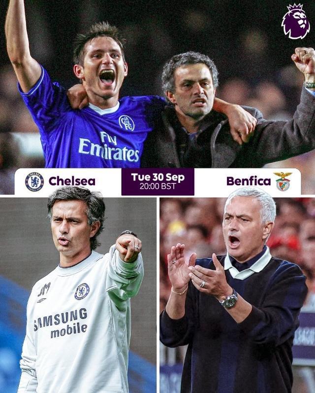 本菲卡即将客战切尔西，英超官方晒海报预热穆里尼奥重返斯坦福桥