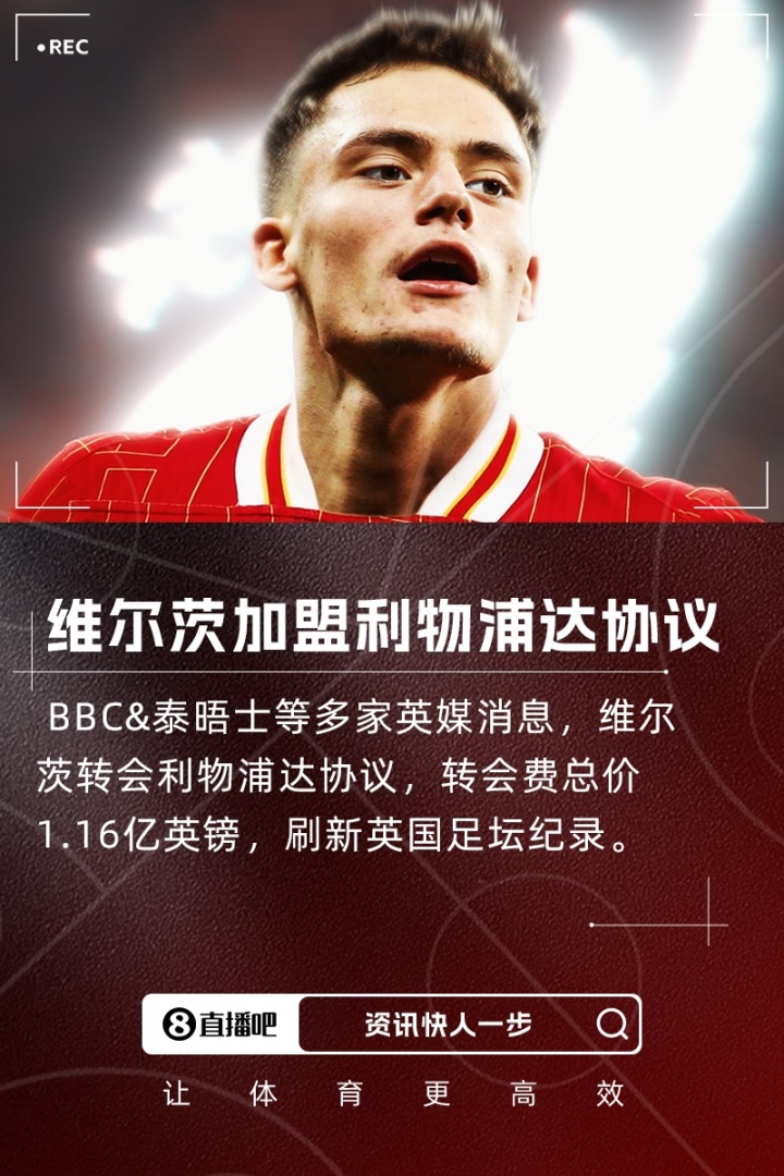 下树多家英媒：维尔茨转会利物浦达协
