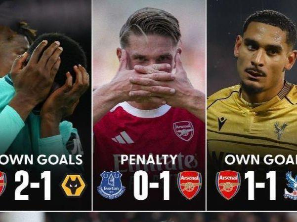 乌龙依赖症！阿森纳54脚射门0运动战进球，争冠之路已经敲响警钟