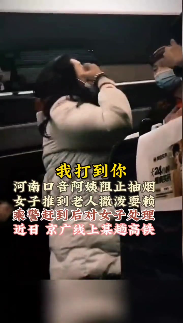女子高铁上撒泼