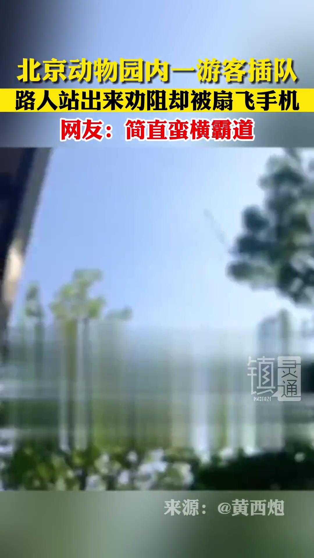 一游客插队，路人站出来劝阻却被扇飞手机