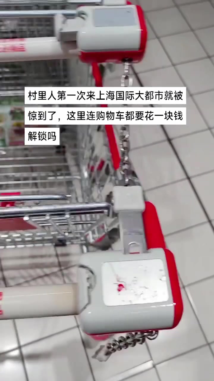 上海超市的购物车要花钱解锁吗？！
