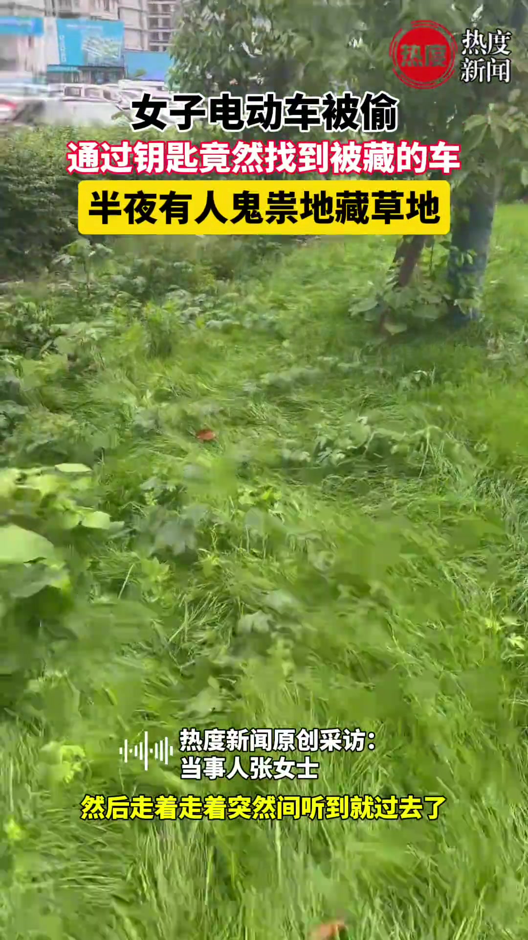 女子电动车被偷 通过钥匙竟在草丛里找到被藏的车