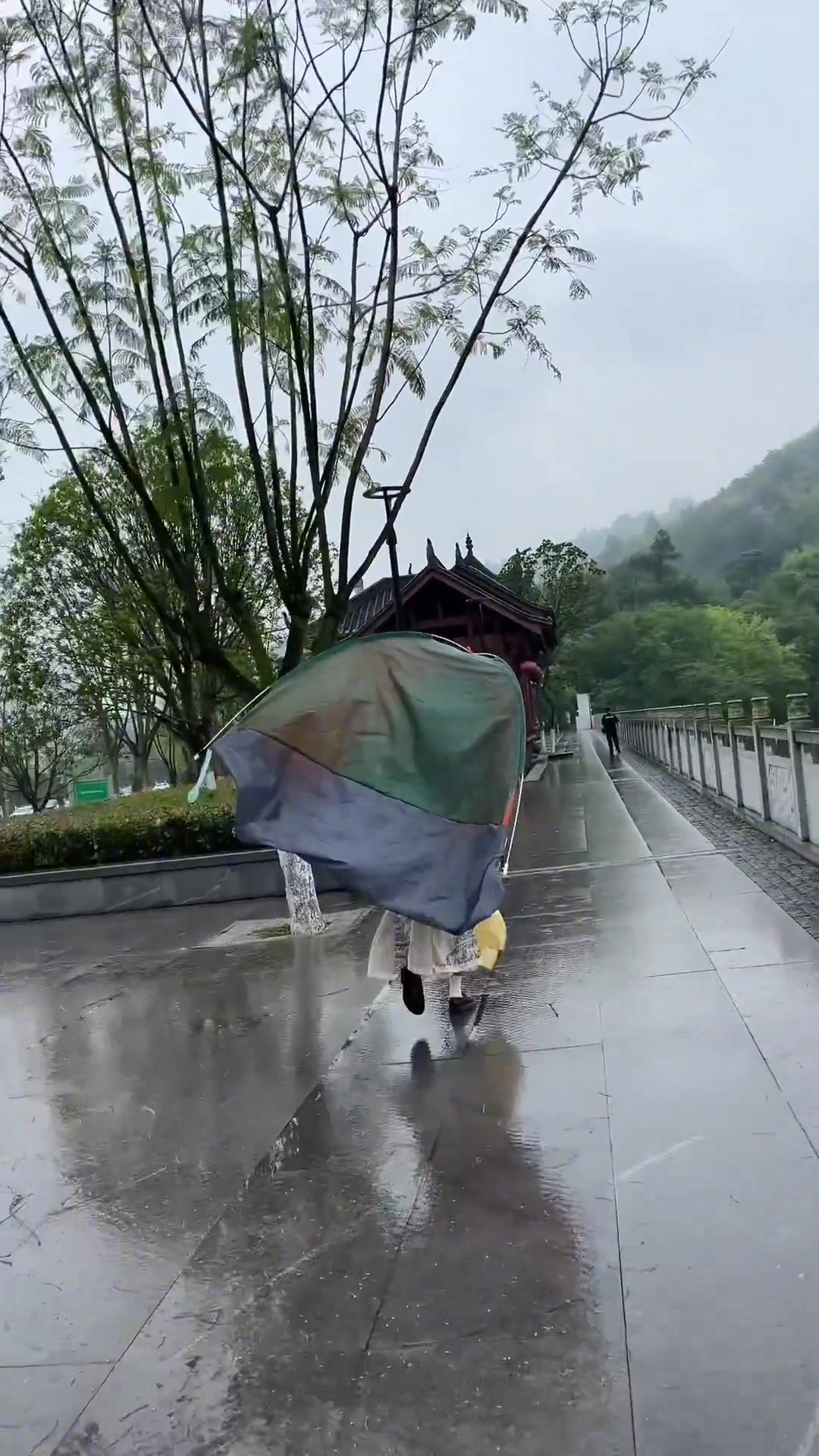 上一秒在笑不会搭帐篷 下一秒狼狈拖着帐篷躲雨