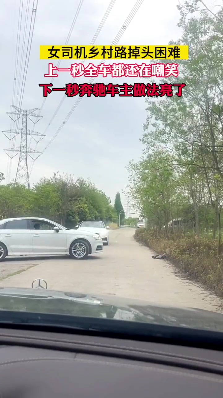 女子开车掉头足足花了半小时 最后奔驰车主做法亮了