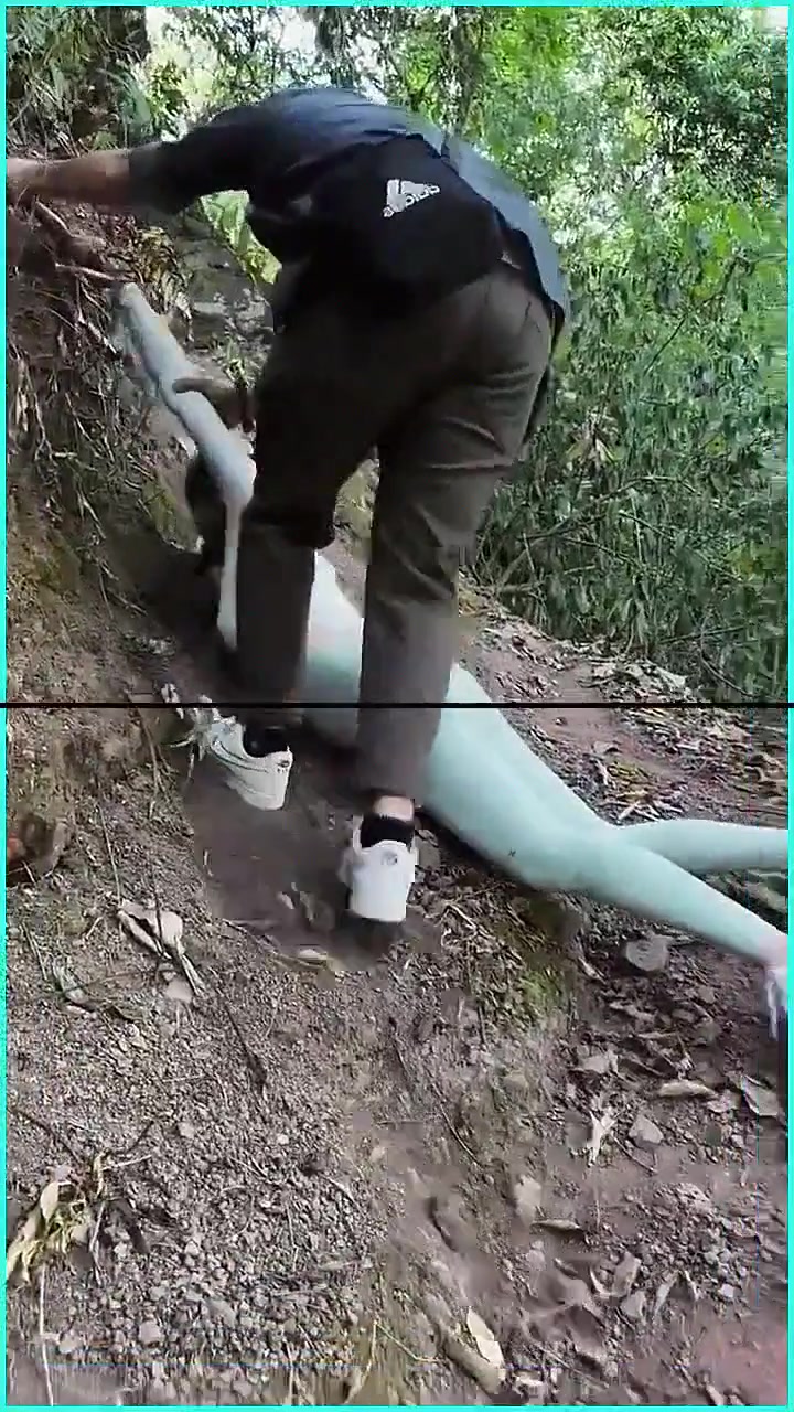 还好她滑下来的时候 抓住救命稻草！