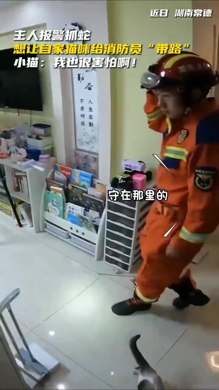 你不说我还以消防员抓的是蚯蚓呢！