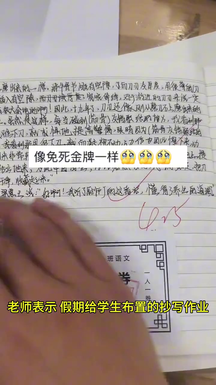 老师批改作业清一色的“免抄券” 这对吗？吧友怎么看