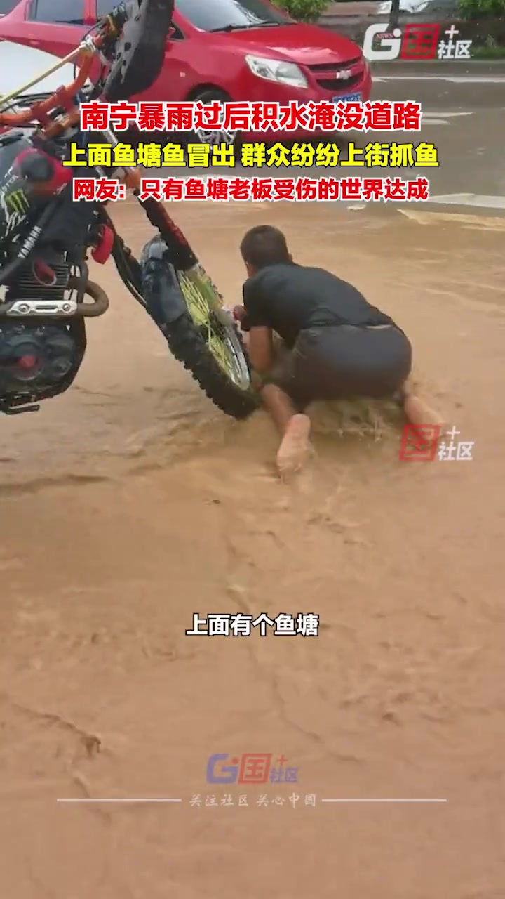 大型路面抓鱼现场！看他们抓到了比中奖都开心