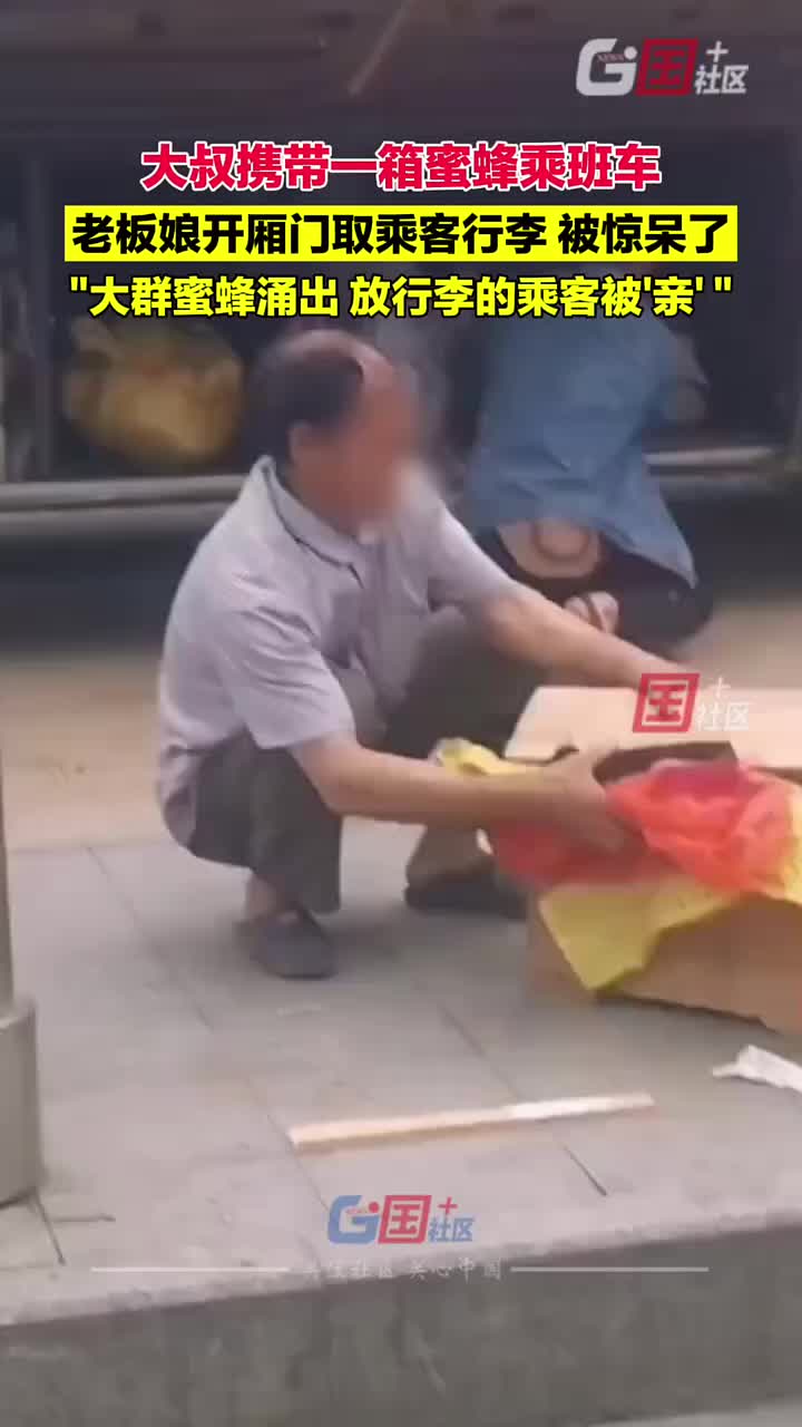 大叔带一箱蜜蜂乘班车，大群蜜蜂从厢门涌出......