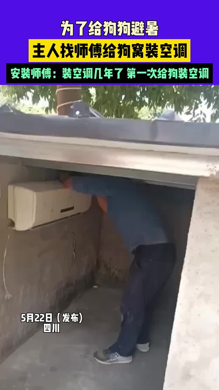 装空调几年了，第一次给狗装空调