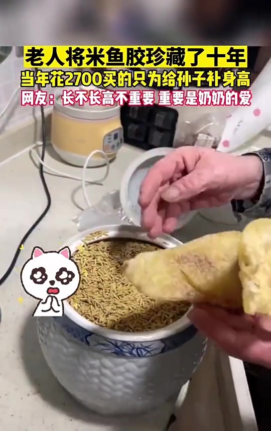 奶奶拿出珍藏十年的米鱼胶只为给孙子长高，能吃的吗？