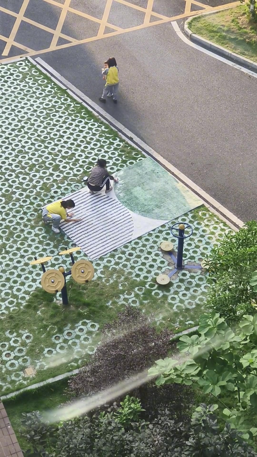 这洗地毯看着都累