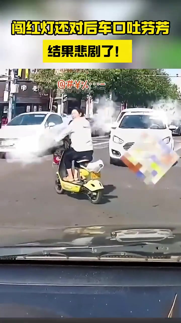 自己闯红灯还回头骂人？真是个人才！