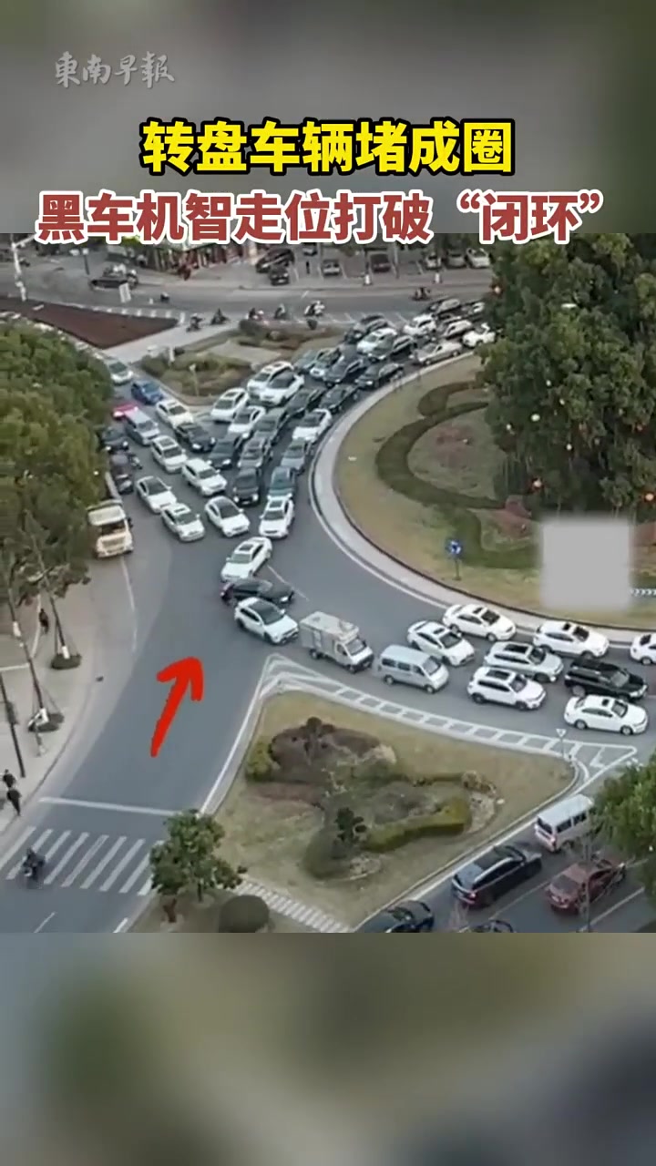 转盘车辆堵成圈，黑车走位打破“闭环” ！