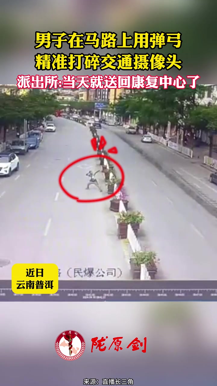 男子用弹弓精准打碎交通摄像头！原来是。。。