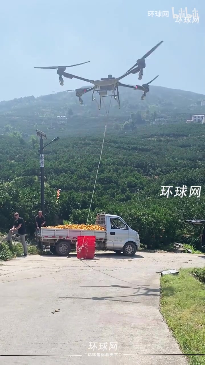 现场直击大型无人机运橙子！科技改变生活