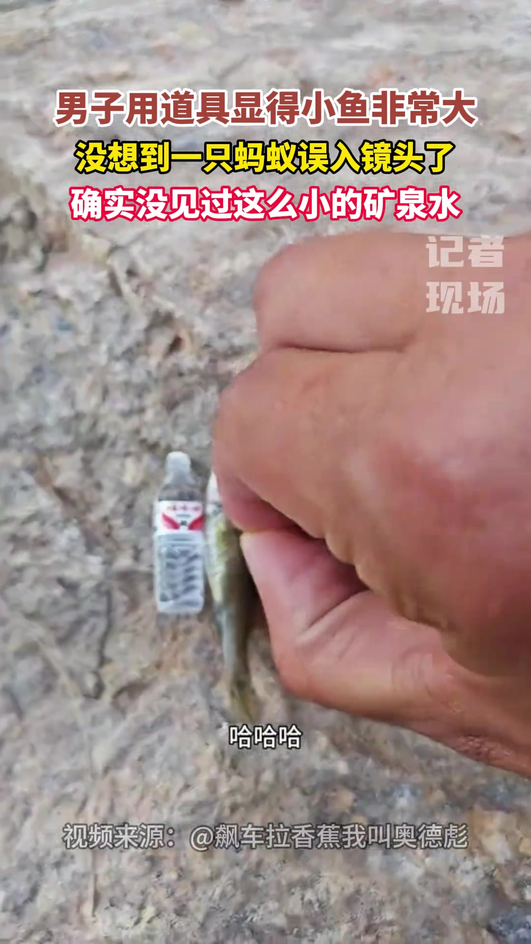 钓鱼老为了证明自己钓的鱼大，费尽了心思啊