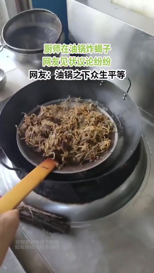 油锅之下众生平等！厨子秀美食：油锅炸蝎子
