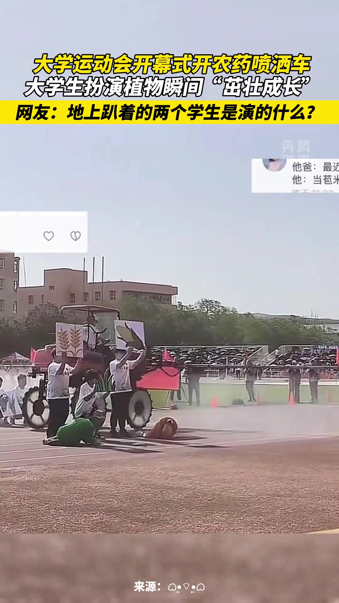 爸，我在学校里当苞米呢！刚淋过农药，不生病！