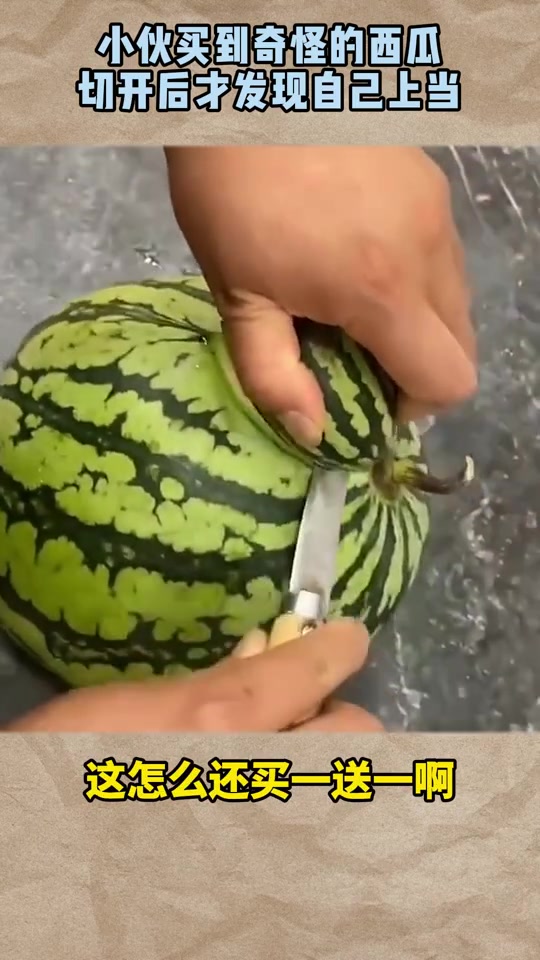 西瓜也有连体？！切开大失所望！