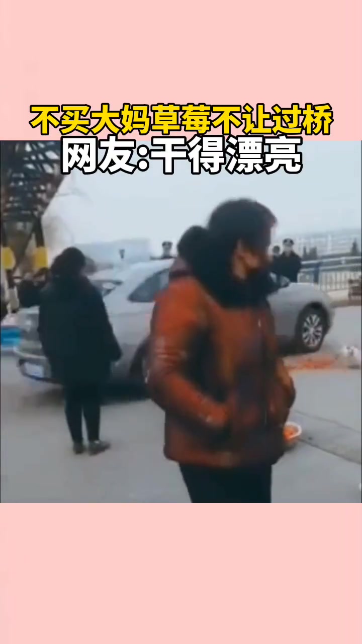 大妈过桥设路障 谁知司机一点不惯着她