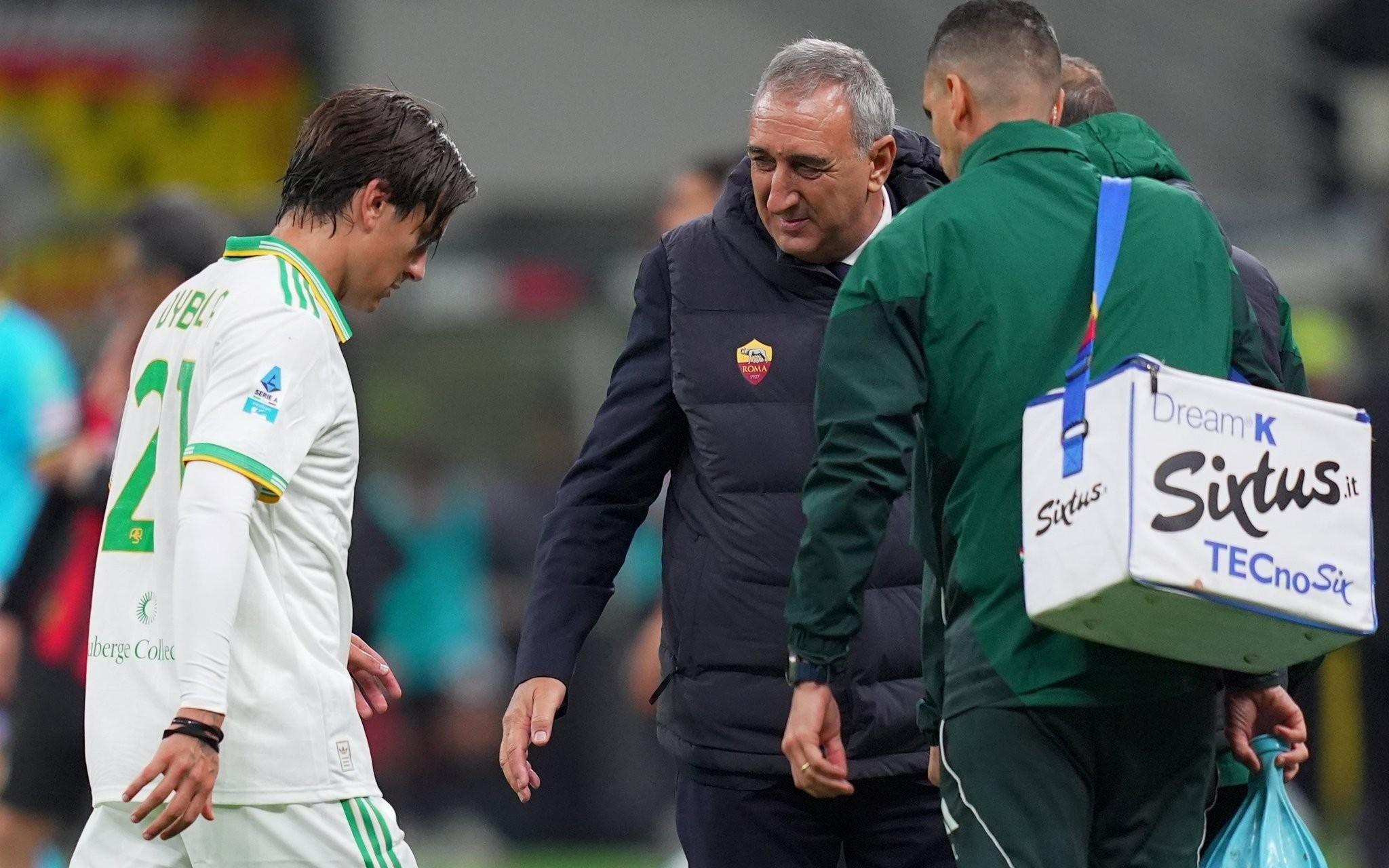 跟队：迪巴拉左腿股二头肌出现中度损伤，将缺阵大约三周