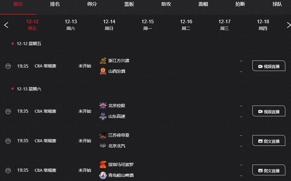 今夕是何年央视更新CBA节目单，大部