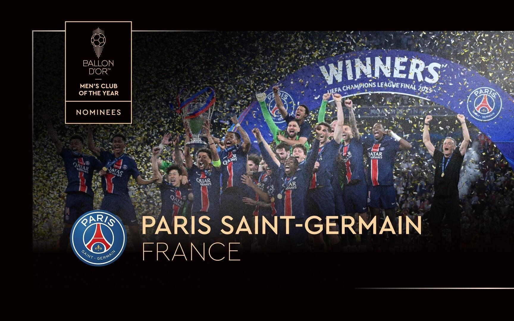 官方：巴黎圣日耳曼荣膺2025年男足最佳俱乐部奖