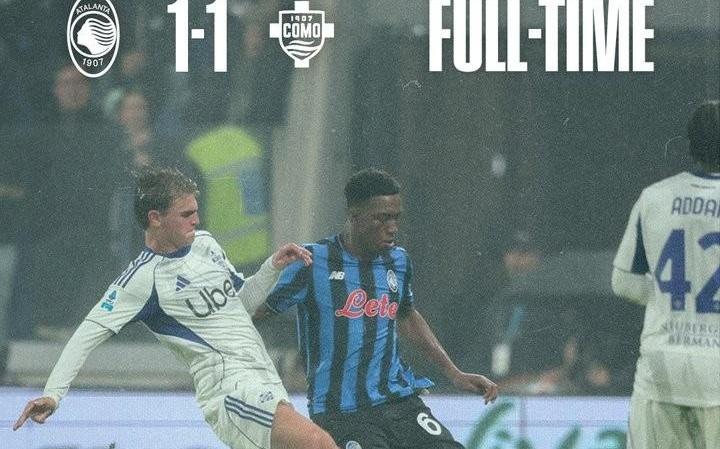 2胜4平，亚特兰大队史第三次单赛季意甲前6轮过后保持不败