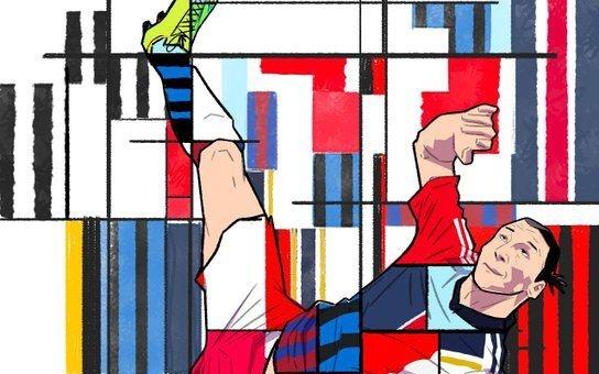 法甲官方为伊布庆生，配图中伊布的球衣由数支球队元素组成