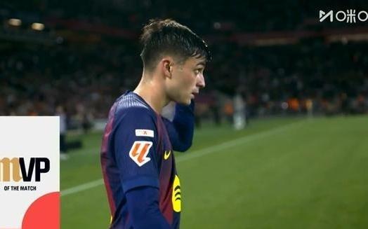 2关键传球+4过人成功，佩德里当选巴萨21皇家社会一役全场最佳