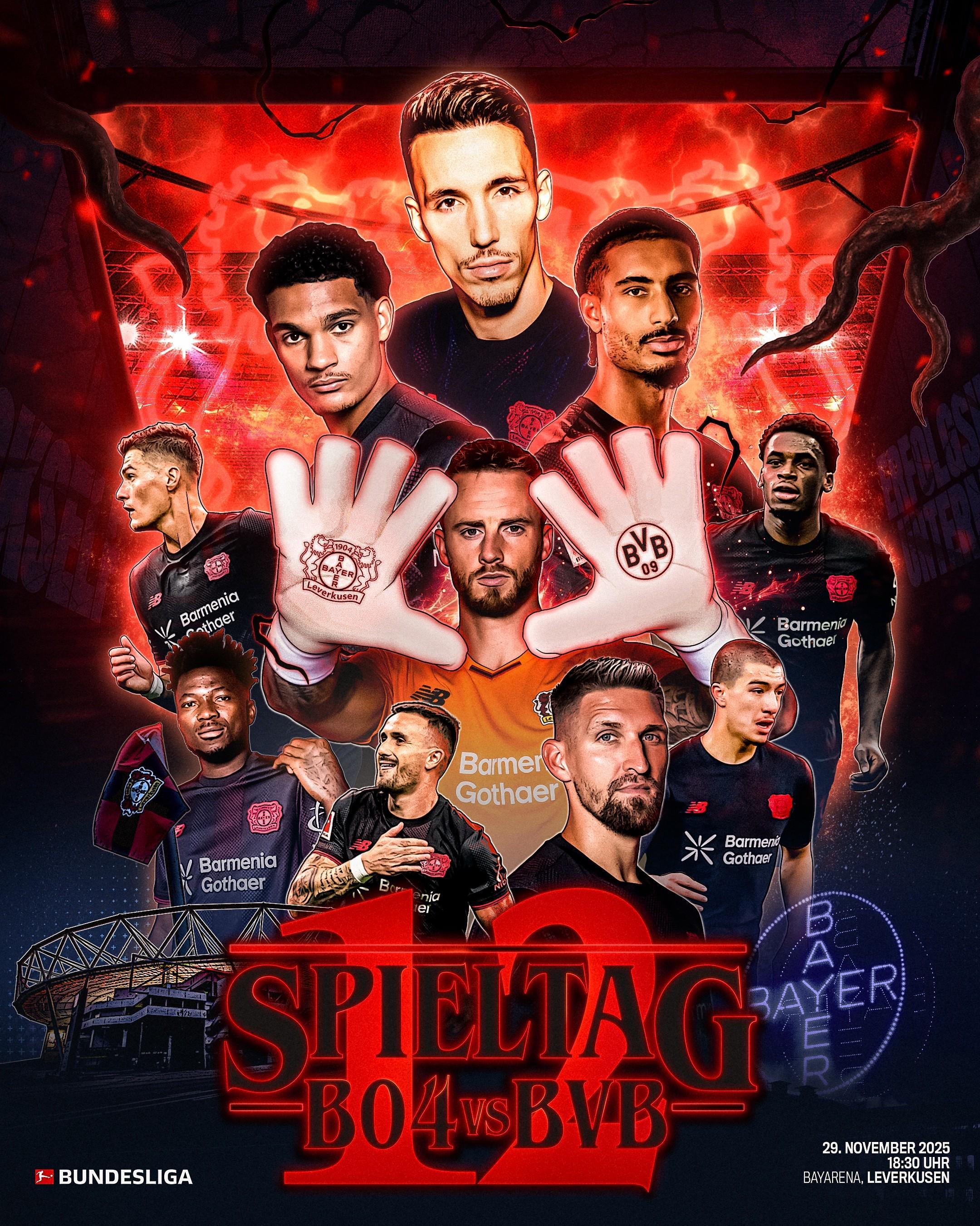 勒沃库森在德甲赛场37次不敌多特，只有对拜仁药厂输球更多