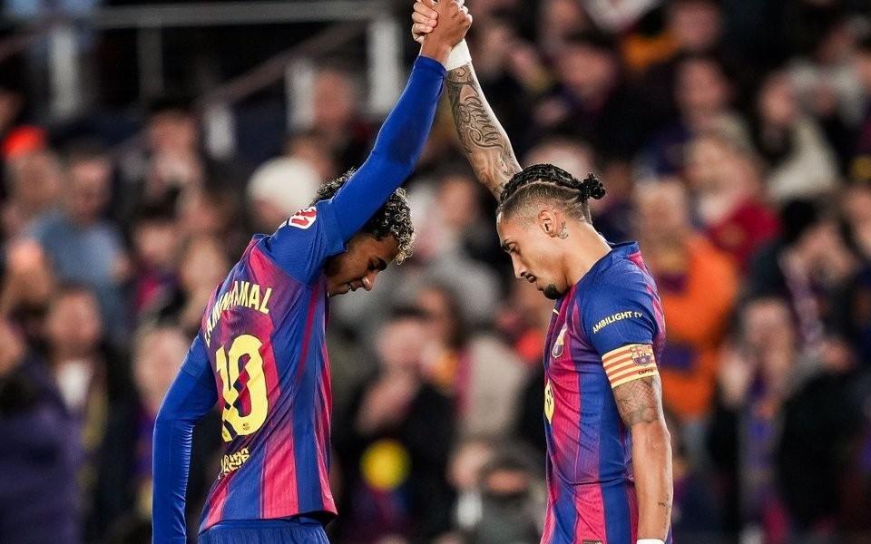 巴萨2025年西甲已打入100球，比第二名的皇马多了31球