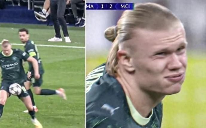 哈兰德比赛中遭“爆击”敏感部位，忍