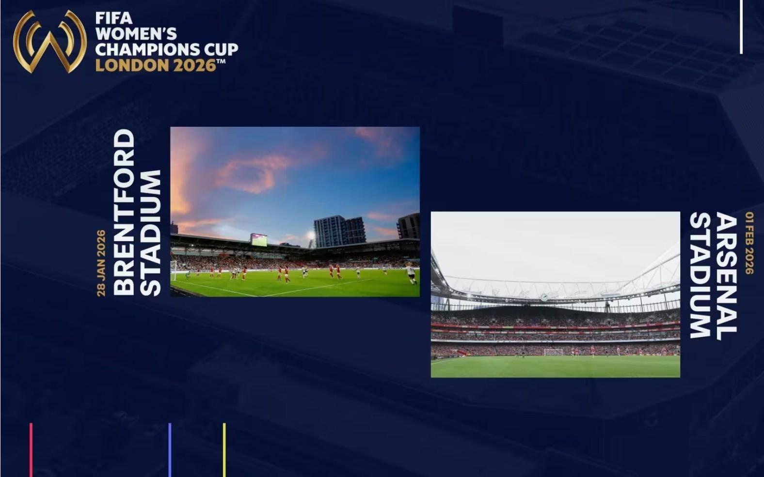 官方：FIFA女冠杯决赛阶段将于1月底在枪手与小蜜蜂主场举行