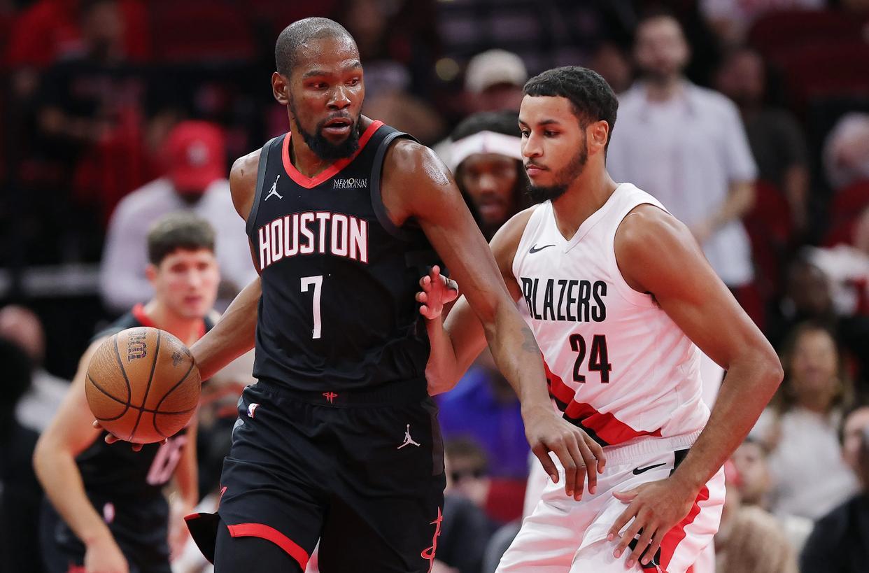 杜兰特30+5创NBA历史第1神迹，火箭完胜开拓者！申京25+10+9+3帽