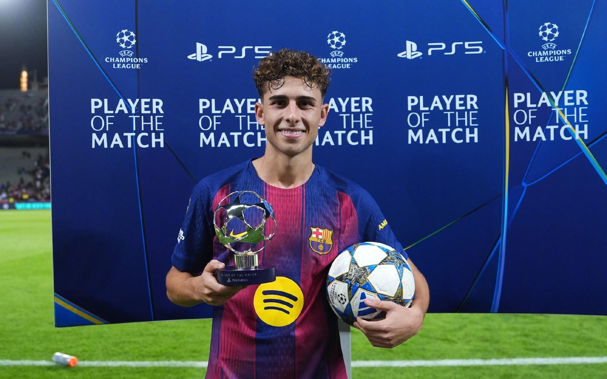 帽子戏法，费尔明当选巴萨vs奥林匹亚