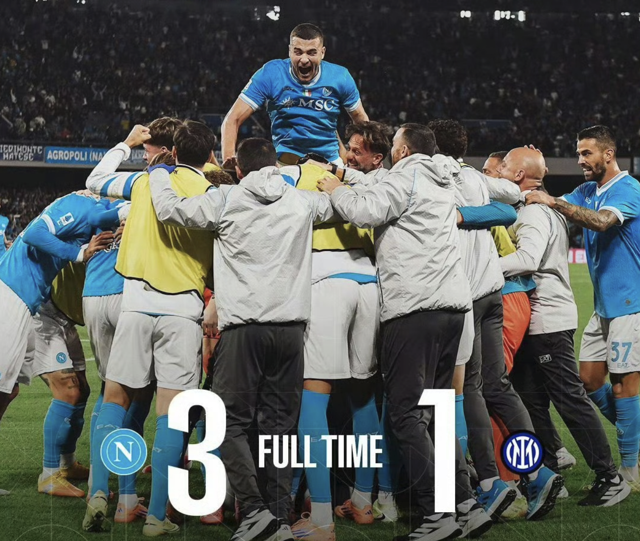 31！那不勒斯终结国米7连胜，孔蒂欧冠