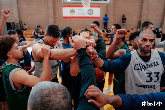 快船积极备战！小卡防守专注，哈登心情大好，三大中锋首合体