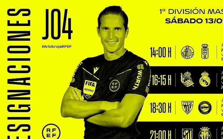 周六西甲裁判：希尔曼萨诺执法皇马，穆努埃拉执法马竞