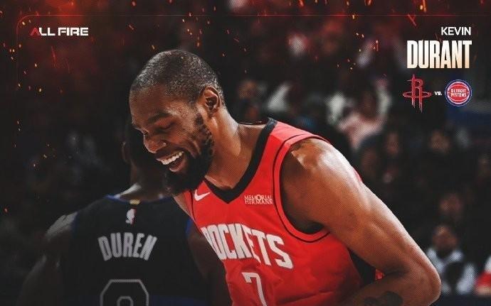 37岁背靠背连打40+分钟，杜兰特：感谢教练组和训练团队让我状态在线