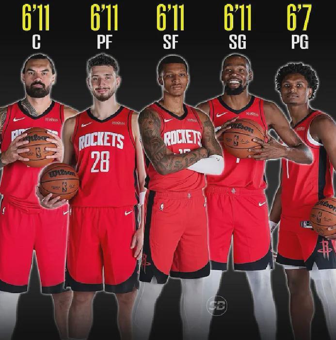 确认了！火箭揭幕战首发五虎！NBA史上第一高