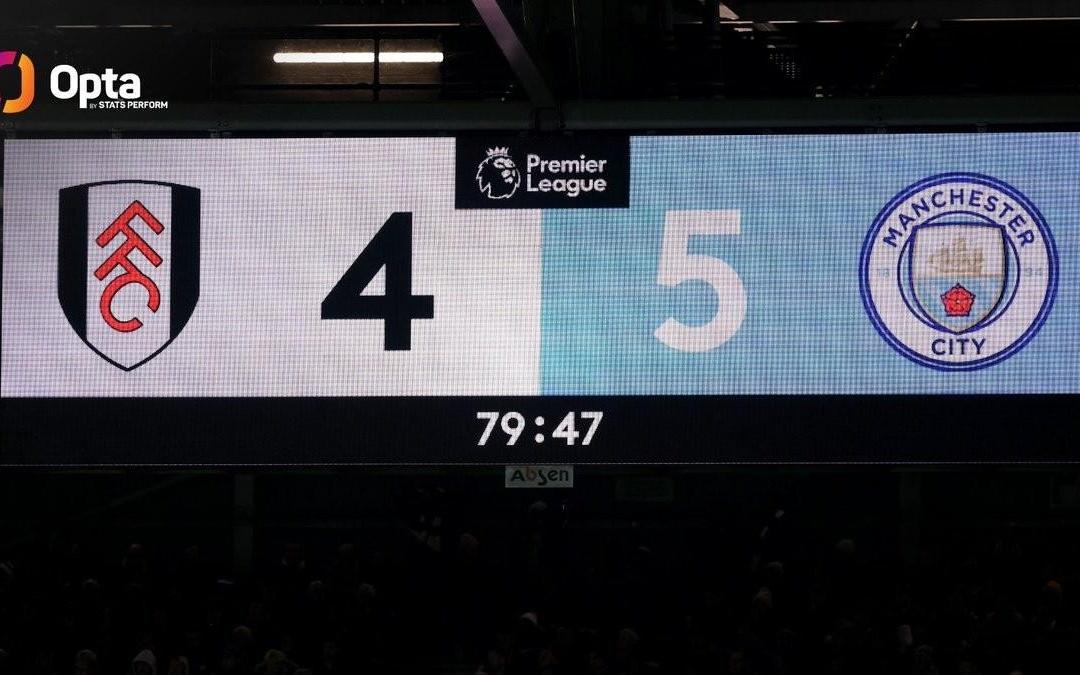 不走运，富勒姆成为英超历史第三支主场打进4球却告负的球队