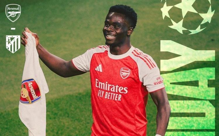 阿森纳、马竞晒欧冠预热海报:萨卡、小西蒙尼分别单人出镜