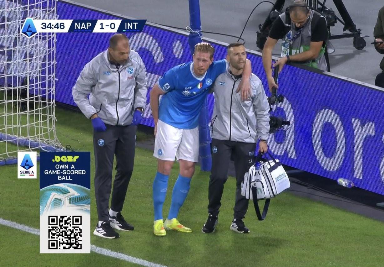 命犯蓝黑德布劳内已经连续三次在对阵国米时伤退