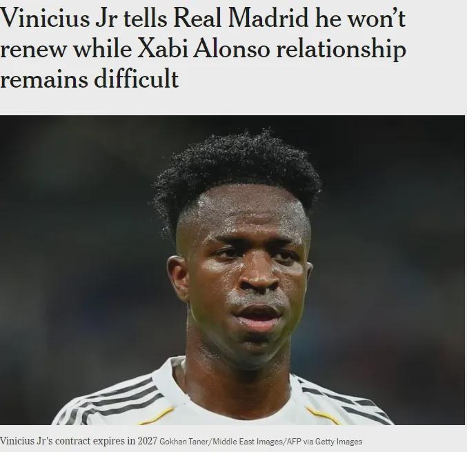 TA：维尼修斯告知皇马无意续约！曼晚：曼联也加入了塞梅约争夺战