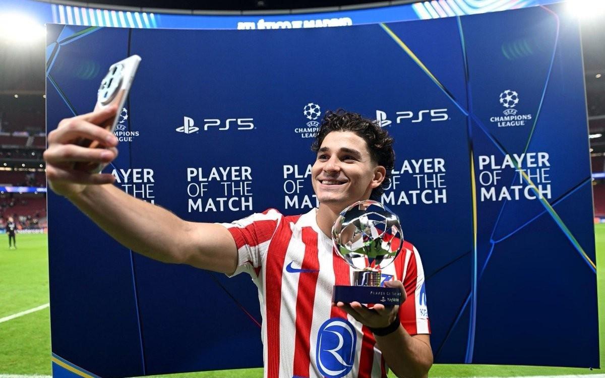 1球2助，阿尔瓦雷斯当选马竞vs法兰克福全场最佳球员