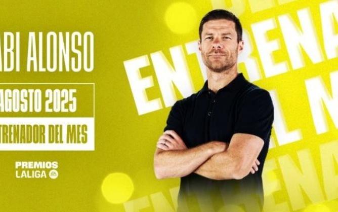 官方：3战全胜，皇马主帅阿隆索当选西甲8月最佳主教练