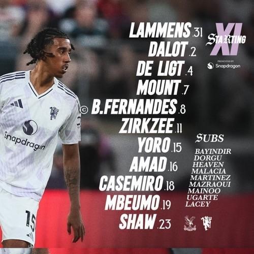 【首发】芒特、阿马德出战水晶宫